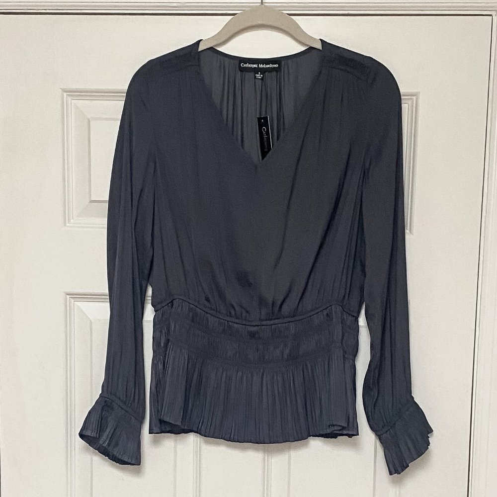 Women's Catherine Malandrino Grey Feminine Blouse, Size S, NWT